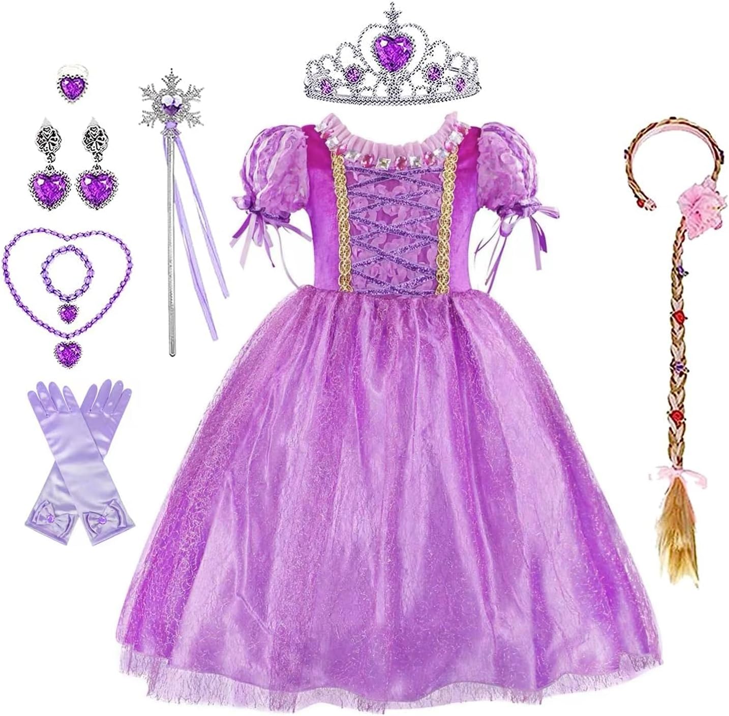 Disney - 【3点set】ラプンツェル❤︎コスプレドレス 大人のラプンツェルコスプレドレス女性ディズニーもつれた